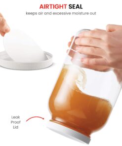 Paksh Novelty 1-Gallon Glass Jar Wide Mouth with Airtight Plastic Lid - USDA Approved BPA-Free Dishwasher Safe Mason Jar for Fermenting, Kombucha, Kefir, Storing and Canning Uses, Clear Plastic Lid, 1 Pack 23 71nwSV5yDwL 1