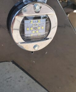 Partsam 2 Pcs 3" Inch Round Navigation Light Polished Boat Marine LED Transom Mount Stern Lights 12LED IP68 Submersible, 316 Stainless Steel, Round LED Marine Pontoon Boat Underwater Stern Lights 18 71nwzxukKLL