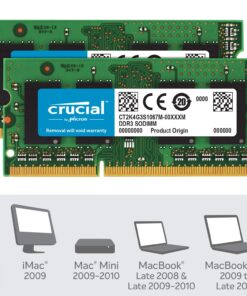 Crucial Technology 8GB Kit (4GBx2), 204-pin SODIMM, DDR3 PC3-8500, 8GB KIT (4GBx2) DRAM 17 71nxAAXpCL