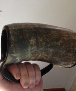 AleHorn Original Handcrafted Authentic Viking Drinking Horn Tankard for Beer Mead Ale - Genuine Medieval Inspired Stein Mug Food Safe Vessel with Handle (XXL - 30oz, Durable Resin Base) XXL - 30oz 41 71nz0J2ukOL