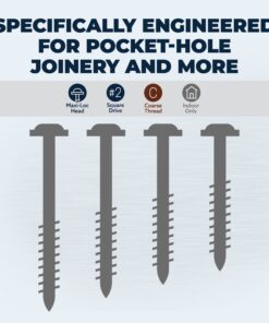 Kreg SML-C125-500 Zinc Pocket-Hole Screws, 1 1/4 Inch #8 Coarse Thread, Maxi-Loc Head (500 Count) 15 71nz0d3T63L