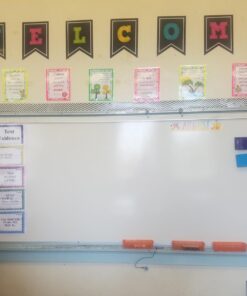 Teacher Created Resources TCR5614 Chalkboard Brights Pennants Welcome Bulletin Board, Paper, Multi 17 71nz2SUW1L