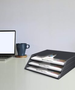 Acrimet Horizontal Triple File Folder Holder Organizer (Black Color) 11 71nz4CYXcL