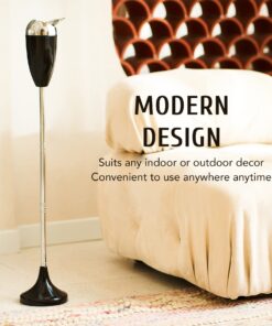 Alternative view of CO-Z Adjustable Ashtray, Smokeless Odorless Indoor Outdoor Floor Standing Ash Tray with Lid for Home Patio Cigarettes Ash Butt Disposal, Windproof Balcony Ashtray in 20", 27.5", 35" Heights, Black