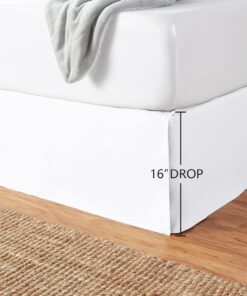 Amazon Basics Lightweight Pleated Bed Skirt, Full, Bright White 25 71o JDXhjL