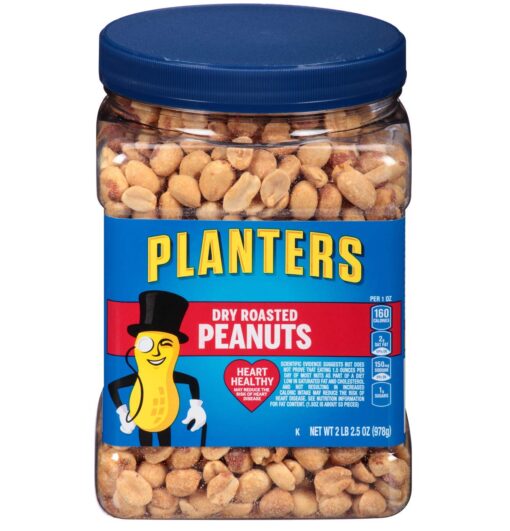 Planters Dry Roasted Peanuts with Sea Salt, 2 LB 2.5 oz (Pack of 3)