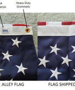 American Flag 3x5 Outdoor by Grace Alley, Embroidered Stars, Sewn Stripes, Heavy Duty, Hand Made and Fade Resistant - Long Lasting Nylon & Brass Grommets for Commercial Grade Durability, 100% Made in USA 42 71o0RU8SgQL