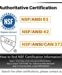 Alternative view of ICEPURE PLUS UKF8001 NSF/ANSI 53 Certified Replacement for Everydrop EDR4RXD1, Whirlpool Filter 4, Maytag UKF8001AXX-200, MPF15090, WF-UKF8001, Puriclean II, RWF0900A Refrigerator Water Filter, 3PACK