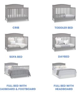 Delta Children Emery 4-in-1 Convertible Baby Crib - Greenguard Gold Certified, Grey 4-in-1 Crib 29 71o1bLbw0HL