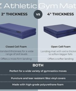 Z Athletic Folding Mat for Gymnastics and Tumbling, 4 Ft x 8 Ft x 2 In Blue 11 71o1l5IdtTL