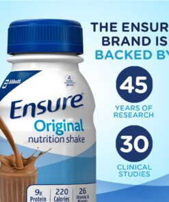 Ensure Original Nutrition Shake with 9 Grams of Protein, Meal Replacement Shakes, Milk Chocolate, 8 fl oz (Pack of 16) 17 71o1wZh 3L