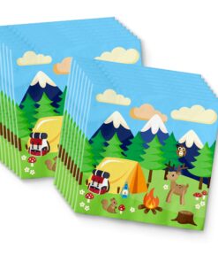 Camping Adventure Birthday Party Supplies Set Plates Napkins Cups Tableware Kit for 16 11 71o2fRhecL