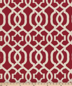 Pillow Perfect Trellis Indoor/Outdoor 1 Piece Split Back Round Corner Chair Seat Cushion with Ties, Deep Seat, Weather, and Fade Resistant, 40.5" x 21", Red/Ivory New Geo, 1 Count 40.5" x 21" 11 71o30GxLKFL