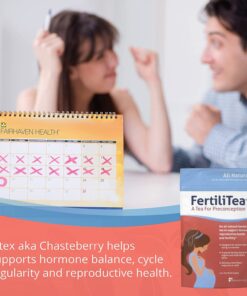 Fairhaven Health FertiliTea, 60 Servings, Organic Fertility Tea for Women to Boost Reproductive Health, Prenatal Herbal Tea to Support Menstrual Cycle & Hormone Balance, Contains Vitex, Mint Flavor 20 71o3ZL0z3jL 4