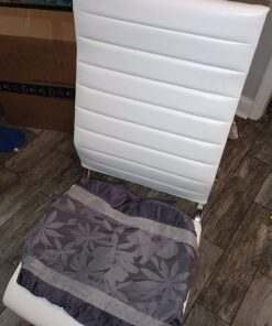 Amazon Basics High-Back Executive Swivel Office Desk Chair with Ribbed Puresoft Upholstery, Lumbar Support, Modern Style, 23.9"D x 24.69"W x 41.5"H, Stunning White 35 71o40IMTEL