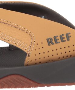 Reef Men's Fanning Speed Logo Flip Flop 6 Charcoal/Tan 15 71o4pozi5TL