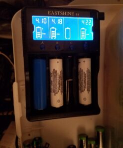 Universal Smart Battery Charger 4 Bay for Rechargeable Batteries NiMH NiCd AA AAA C Li-ion LiFePO4 IMR 18650 21700 20700 26650 14500 16340 18500 10440 18350 RCR123a LCD Display UL Listed 40 71o52raTvNL