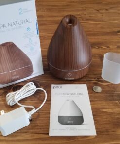 Pure Enrichment PureSpa Natural Essential Oil Diffuser (Natural) – 200ml Water Tank Lasts Up to 10 Hours with Soft Color-Changing Lights and Auto Safety Shut-Off Wood 32 71o6Ms2OFyL