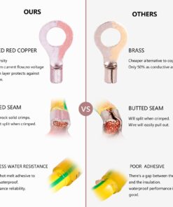 Alternative view of 250pcs Heat Shrink Wire Connectors, Ginsco Waterproof Electrical Wire Terminals Kit, Ring Fork Spade Butt Splices Assortment Set for Automotive Marine Boat 22-16 16-14 12-10 AWG Gauge 250pcs