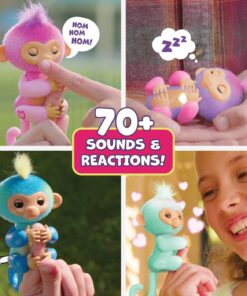 Fingerlings 2023 NEW Interactive Baby Monkey Reacts to Touch – 70+ Sounds & Reactions – Charli (Purple) Purple 16 71o87iGbJ5L