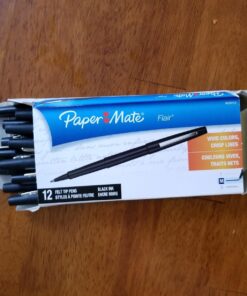 Paper Mate Flair Point-Guard Porous Point Pens, 12 Black Pens. 34 71oA9hDIaqL