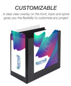 Samsill Titan Extra Large 6 Inch 3 Ring View Binder - Non-Stick Customizable Clear View Cover - Locking D-Ring - Holds Over 1250 Sheets - Black 1-Pack 6-Inch 8 71oAG351eJL