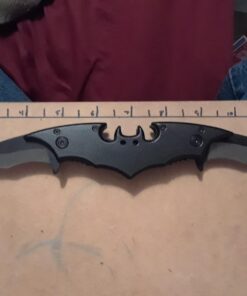 Dark Twin Blade Knife - Double Edge Folding Pocket with clip, 11" Stainless Steel Two Sharp Cut (Black) Black 59 71oAlr40lcL