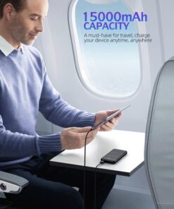 LOVELEDI Portable-Charger-Power-Bank - 2 Pack 15000mAh Dual USB Power Bank Output 5V3.1A Fast Charger Portable Charger Compatible with Smartphones and All USB Devices (Deep Black and White) Deep Black and White 13 71oAncc5KQL