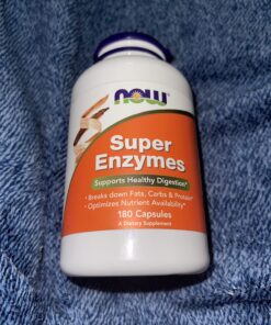 NOW Supplements, Super Enzymes, Formulated with Bromelain, Ox Bile, Pancreatin and Papain,180 Capsules 180 Count (Pack of 1) 38 71oBMDq2qlL