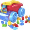  MEGA BLOKS Toy Building Set Toddler Blocks, Block Scooping Wagon Learning Toy with Storage - Blue 2 71oCvwe4p7L