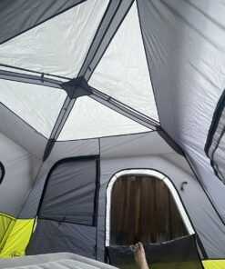 CORE 6 Person Instant Cabin Tent | Portable Large Pop Up Tent with Easy 60 Second Camp Setup for Family Camping | Included Hanging Organizer for Outdoor Camping Accessories Dark Gray/Green 46 71oD4G5OWvL