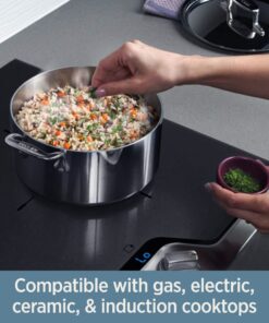 All-Clad D3 3-Ply Stainless Steel Fry Pan 12 Inch Induction Oven Broiler Safe 600F Pots and Pans, Cookware Silver 12-Inch 15 71oDrJDirHL