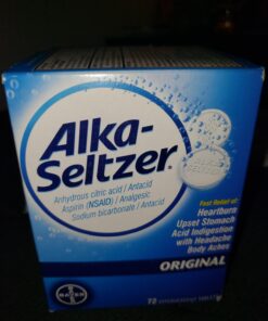 Alka-Seltzer Effervescent Tablets Original Flavor, Fast Multi-Symptom Relief from Headache and Body Ache, Dissolvable Effervescent Fizzy Tablets, 72 Ct (Package May Vary) 26 71oGECeVhnL