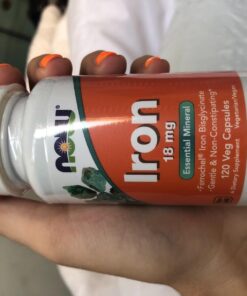 NOW Supplements, Iron 18 mg, Non-Constipating*, Essential Mineral, 120 Veg Capsules 27 71oH6026oL