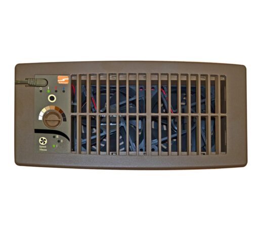 Suncourt Flush Fit HC500-B Vent Cover with Fan Booster, Energy Efficient AC Register Booster, Improved Air Flow for Better Indoor Heating and Cooling, Brown For 4”x10” register openings
