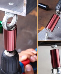 Linkstyle 4PCS Universal Socket Grip Tool Set, 7mm-19mm Socket Wrench with Power Drill Adapter Multi-Function Wrench Repair Kit Ratchet Gadgets, Gifts for Men Husband Boyfriend DIY Handyman Red 12 71oJ9wUdzL