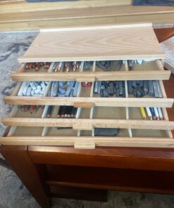 U.S. Art Supply 4 Drawer Wood Artist Supply Storage Box - Pastels, Pencils, Pens, Markers, Brushes 46 71oJER zSRL