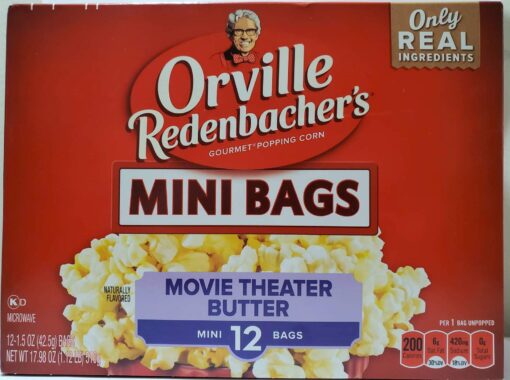 Orville Redenbachers Gourmet Popcorn Movie Theater Butter 12 Count. Mini Single