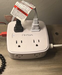 6 Ft Surge Protector Power Strip - 8 Widely Outlets with 4 USB Ports, 3 Side Outlet Extender with 6 Feet Extension Cord, Flat Plug, Wall Mount, Desk USB Charging Station, ETL,White 6 Ft 37 71oJOFUFBlL