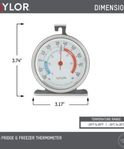 Alternative view of Taylor 5924 Large Dial Kitchen Refrigerator and Freezer Kitchen Analog Thermometer, 3 Inch Dial,Silver, 1 Count (Pack of 1) 1 Count (Pack of 1) Freezer-Refrigerator Thermometer