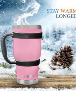 North Pink Stainless Steel Tumbler 5-Piece Set, 30 oz Vacuum Insulated, Travel Mug For Home, Office, School – Like Yeti Tumbler For Ice Drink & Hot Beverage Pink Stainless Steel Mug 13 71oKmsMDN8L