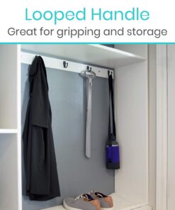 Vive Long Handled Shoe Horn (23 Inch) - Plastic Shoehorn for Men, Women and Kids - Adjustable Extended Reach Assist - Senior Gray 22 71oKukrEj5L