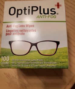 OptiPlus Anti Fog Lens Wipes l Pre-Moistened l Cleaning Wipes for Glasses, Unisex Adult Computer & Laptops/Watch Screens, Smart Phones, Optical Lens, Goggles l Quick-Dry & Scratch-Free l 100 Count 32 71oLJA6VoHL