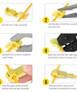 Sopoby 360PCS T Tap Wire Connectors AWG 22-10 Electrical Connectors Waterproof Quick Wire Splice Taps with Insulated Male Quick Disconnect Terminals Assortment Kit 14 71oLdRKbT9L