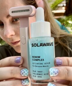 Solawave 4-in-1 Radiant Renewal Wand and Serum Bundle, Face Skincare Wand with Facial Massager, Facial Wand with Renew Complex Serum Blue/Pink Ombre 29 71oLzD TrL