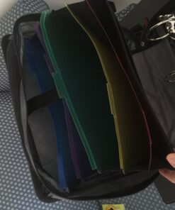 Case-it The Mighty Zip Tab Zipper Binder - 3 Inch O-Rings - 5 Color Tab Expanding File Folder - Multiple Pockets - 600 Sheet Capacity - Comes with Shoulder Strap - Black D-146 Single 44 71oMm4IHdWL