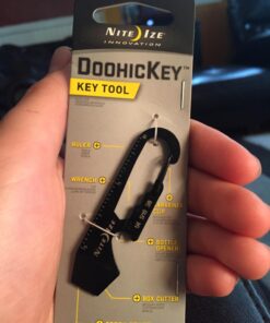 Nite Ize DoohicKey Keychain Multi Tool, Stainless-Steel 5-in-1 Multi Tool With Bottle Opener + Carabiner Clip, Black 1 Count (Pack of 1) 45 71oO7OoES L
