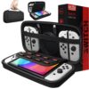 Orzly Carry Case Compatible with Nintendo Switch and New Switch OLED Console - Black Protective Hard Portable Travel Carry Case Shell Pouch with Pockets for Accessories and Games 9 71oOxt0LKiL