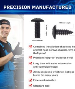 Alternative view of 8 Sets License Plate Screws - Updated License Plate Bolts, Premium Black License Plate Screw Kit, Rustproof Stainless Steel Screws for License Plates & License Plate Frames on Cars.