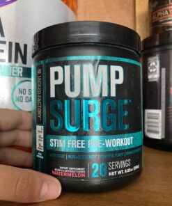 Pumpsurge Caffeine Free Pre Workout for Men & Women - Stim Free Pre Workout Powder, Nitric Oxide Supplement & Nootropic Booster - Intense Pumps, Enhanced Focus - 30 Servings, Watermelon 17 71oPBypbIRL